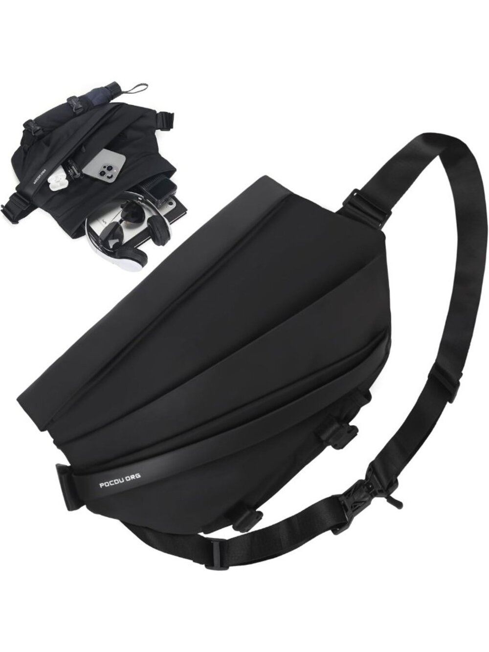 Waterproof Electronics Organizer Sling Bag for Tablets & Laptops - Unisex Tech
